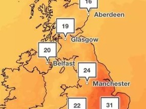 英国天气:英国气象局表示，英国人要在楼下睡觉，因为热浪高达34度